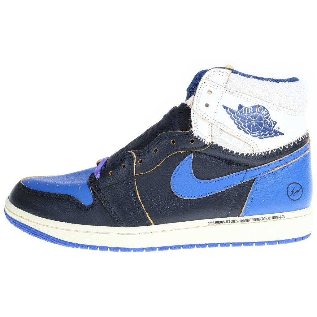 NIKE(ナイキ) ×fragment design ×UNION AIR JORDAN 1 High OG SPORT ROYAL フラグメントデザイン ユニオン エアジョーダン1 スポーツロイヤル ハイカットスニーカー US12/30cm IO7847-001