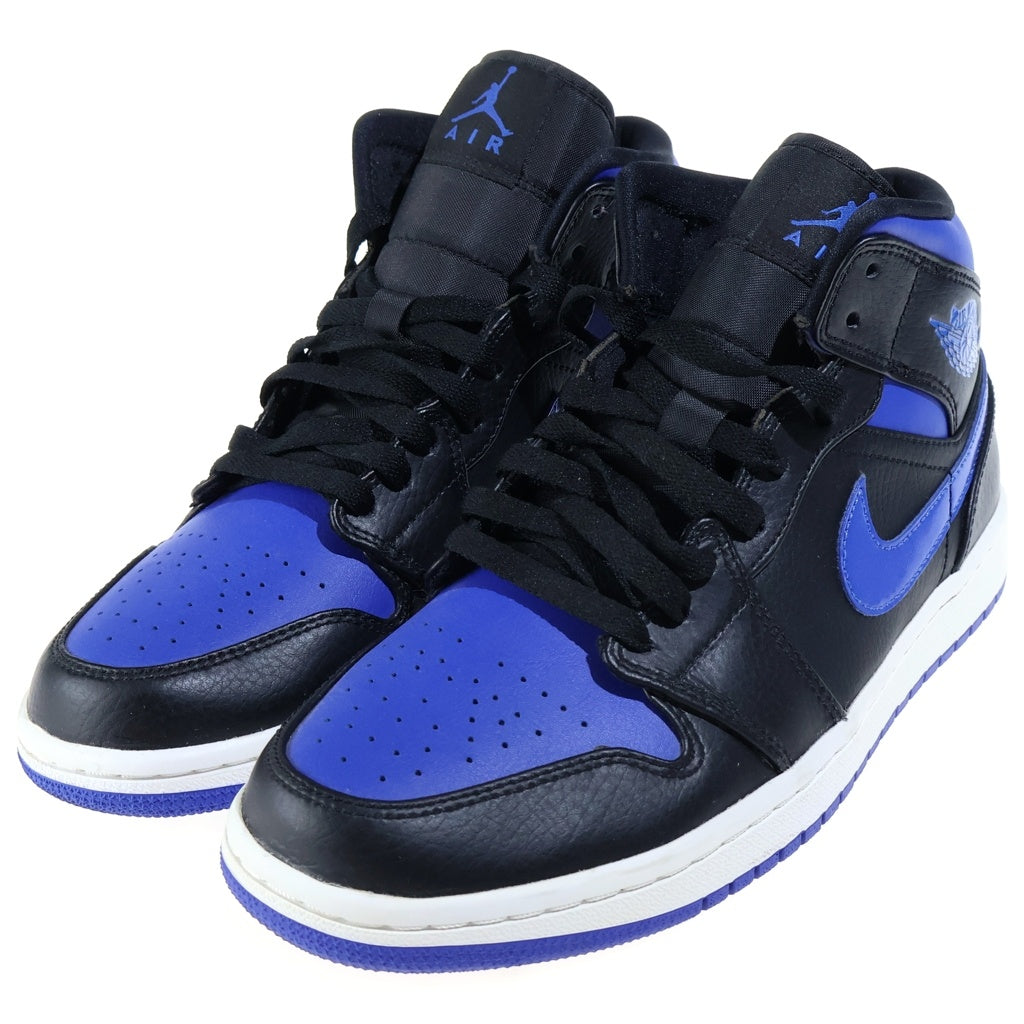 NIKE(ナイキ) AIR JORDAN 1 MID エアジョーダン1 ミッド ハイカットスニーカー ブルー/ブラック US8/26cm 554724-068