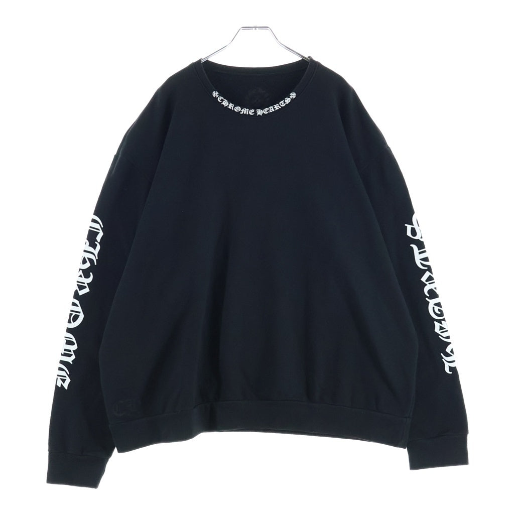 CHROME HEARTS(クロムハーツ) SWTSHRT PLVR ネックロゴクルーネックスウェット トレーナー ブラック