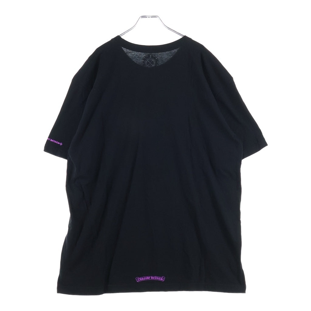 CHROME HEARTS(クロムハーツ) Neck Logo ネックロゴ クルーネック半袖Tシャツカットソー ブラック/ピンク