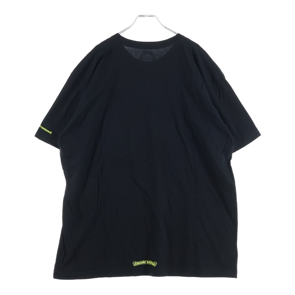 CHROME HEARTS(クロムハーツ) Neck Logo ネックロゴ クルーネック半袖Tシャツカットソー ブラック/イエロー