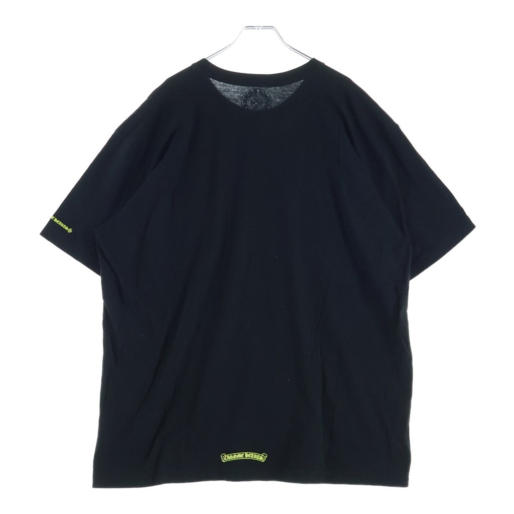 CHROME HEARTS(クロムハーツ) Neck Logo ネックロゴ クルーネック半袖Tシャツカットソー ブラック/イエロー