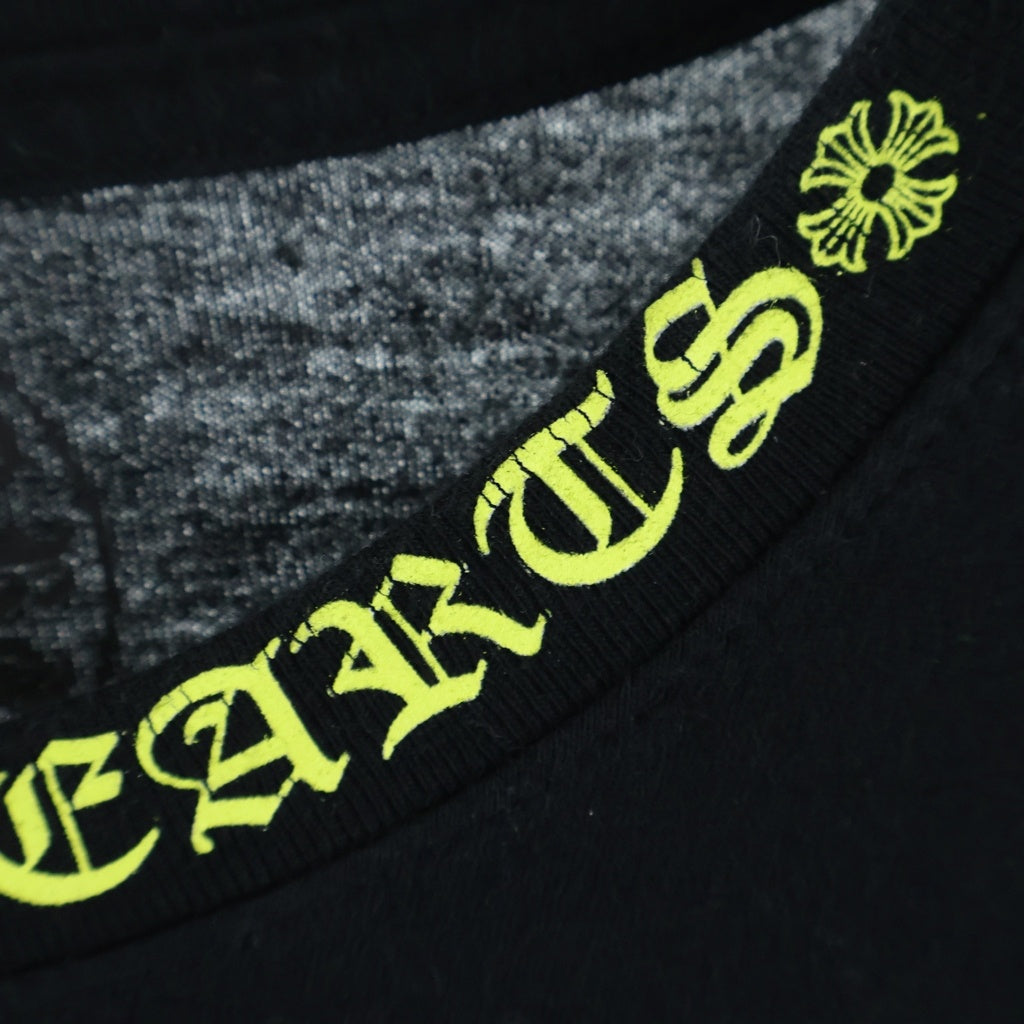 CHROME HEARTS(クロムハーツ) Neck Logo ネックロゴ クルーネック半袖Tシャツカットソー ブラック/イエロー