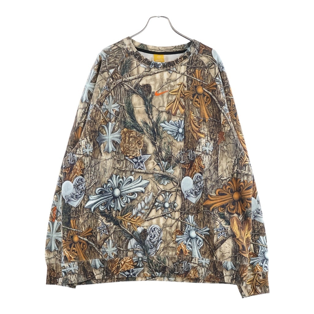 CHROME HEARTS(クロムハーツ) ×NIKE ×NOCTA DRAKE SWEAT ナイキ ノクタ ドレイク バックホースシュープリント プルオーバースウェットトレーナー ブラウン