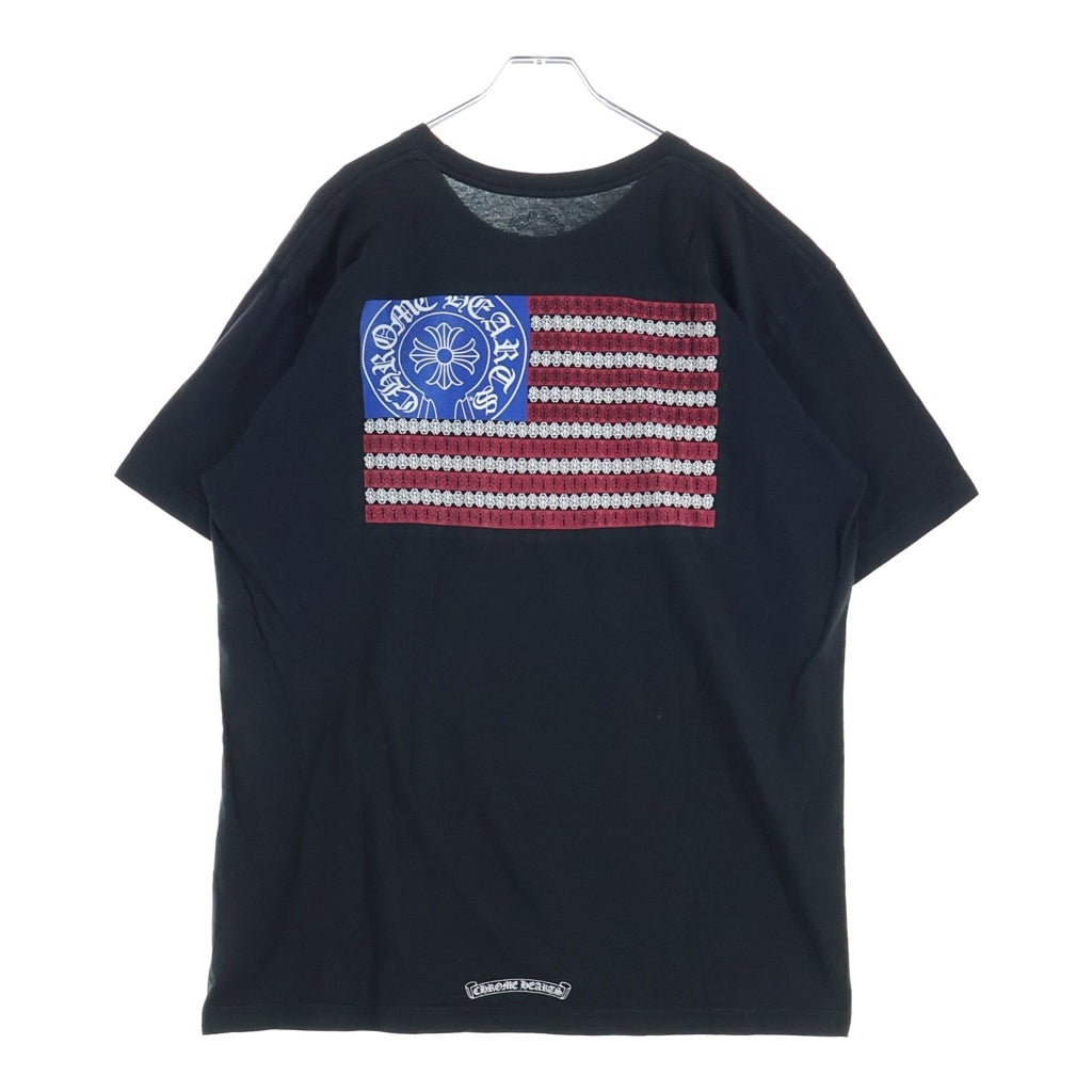 CHROME HEARTS(クロムハーツ) CH T-SHRT 1 バックアメリカンフラッグプリントTシャツ ブラック
