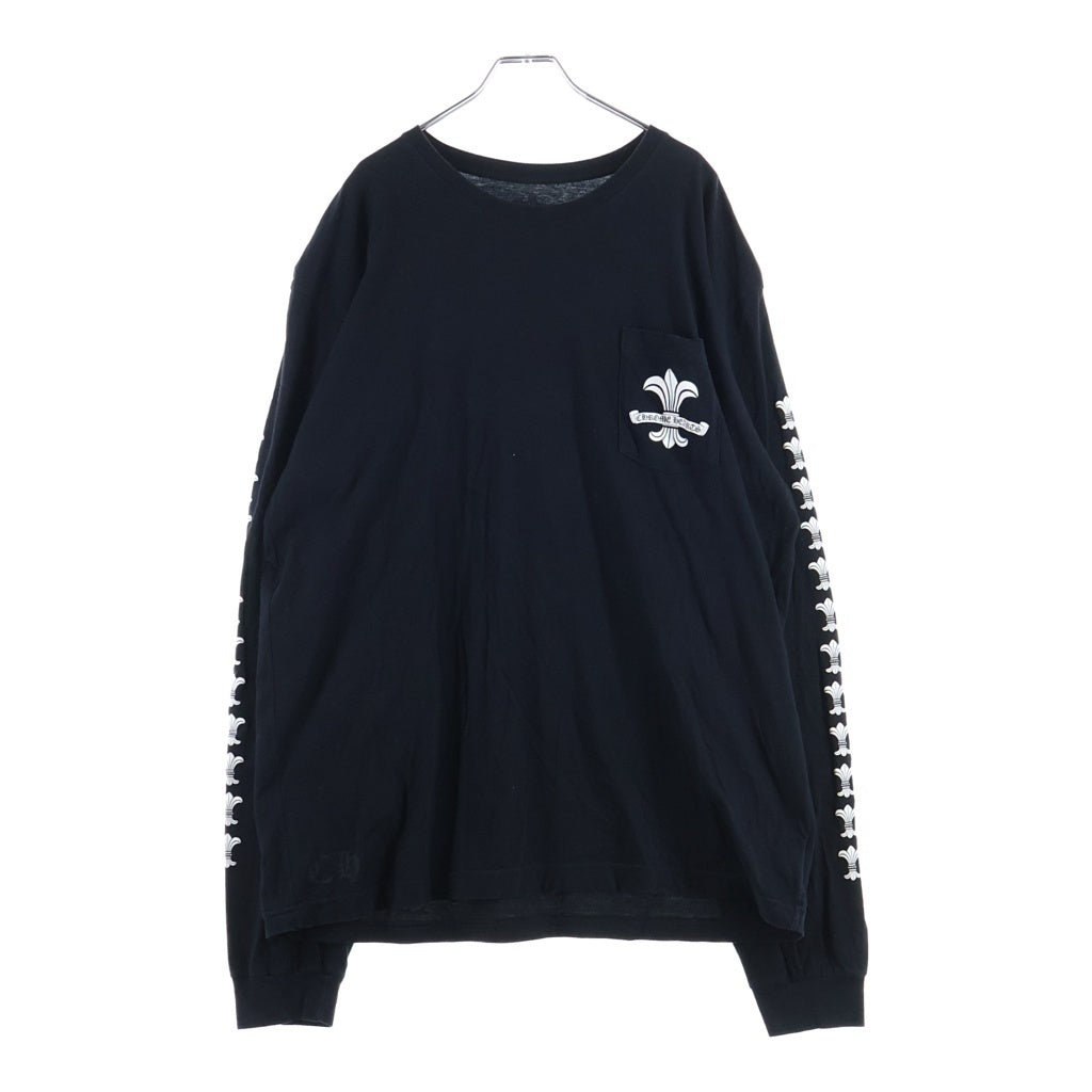 CHROME HEARTS(クロムハーツ) CH L/S バックスクロールラベル BSフレア総柄プリント 長袖Tシャツカットソー ブラック