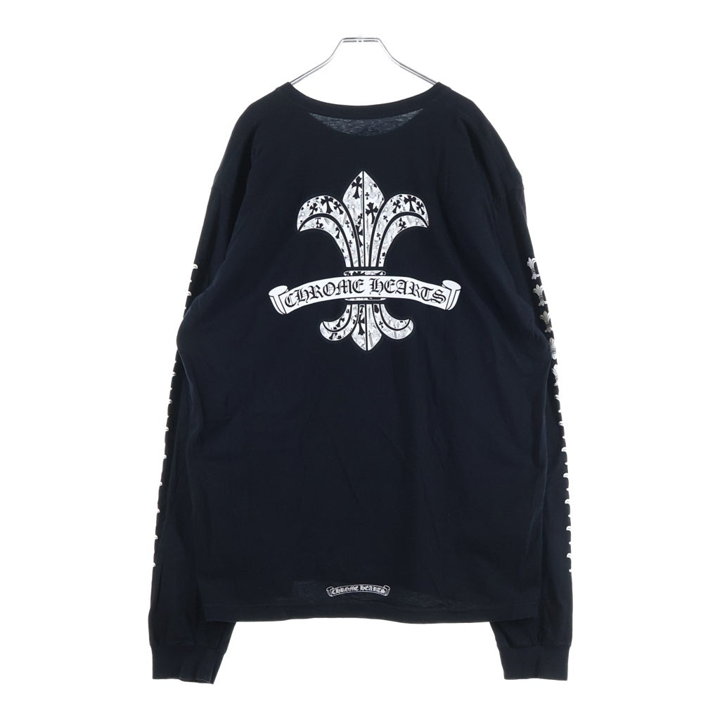 CHROME HEARTS(クロムハーツ) CH L/S バックスクロールラベル BSフレア総柄プリント 長袖Tシャツカットソー ブラック