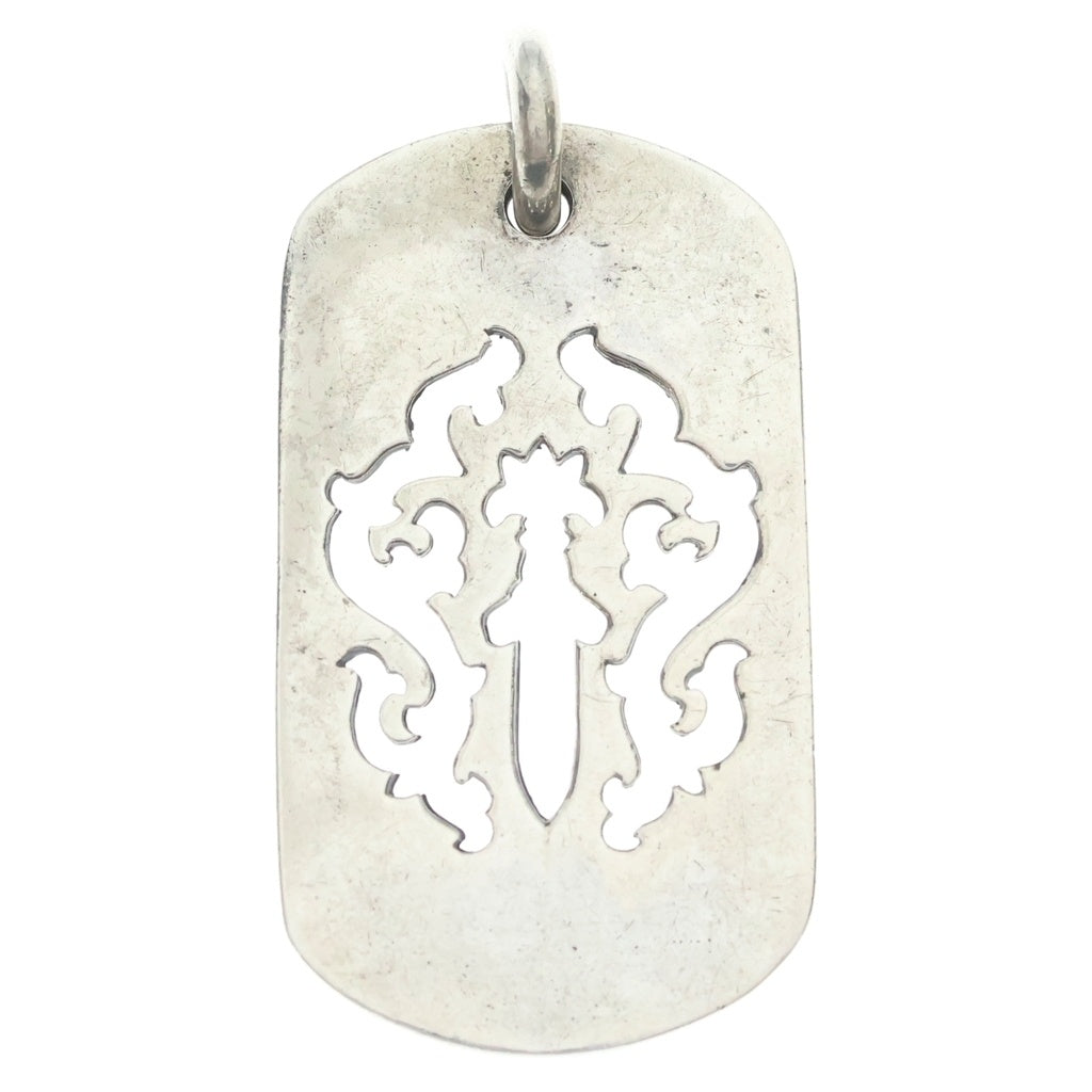 CHROME HEARTS(クロムハーツ) OLD D TAG LRG DAGGER ヴァインダガーカットアウトドッグタグ ラージ ペンダントトップ シルバー
