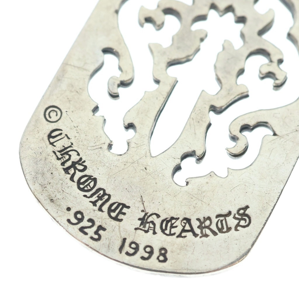 CHROME HEARTS(クロムハーツ) OLD D TAG LRG DAGGER ヴァインダガーカットアウトドッグタグ ラージ ペンダントトップ シルバー