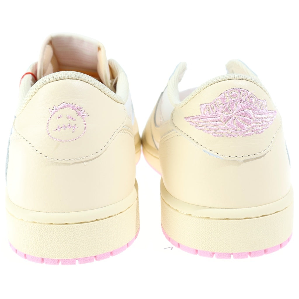NIKE(ナイキ) ×TRAVIS SCOTT AIR JORDAN 1 LOW OG SP Muslin/Shy Pink トラヴィススコット エアジョーダン1 ロー モスリン シャイピンク ローカットスニーカーシューズ US12/30cm IQ7604-100