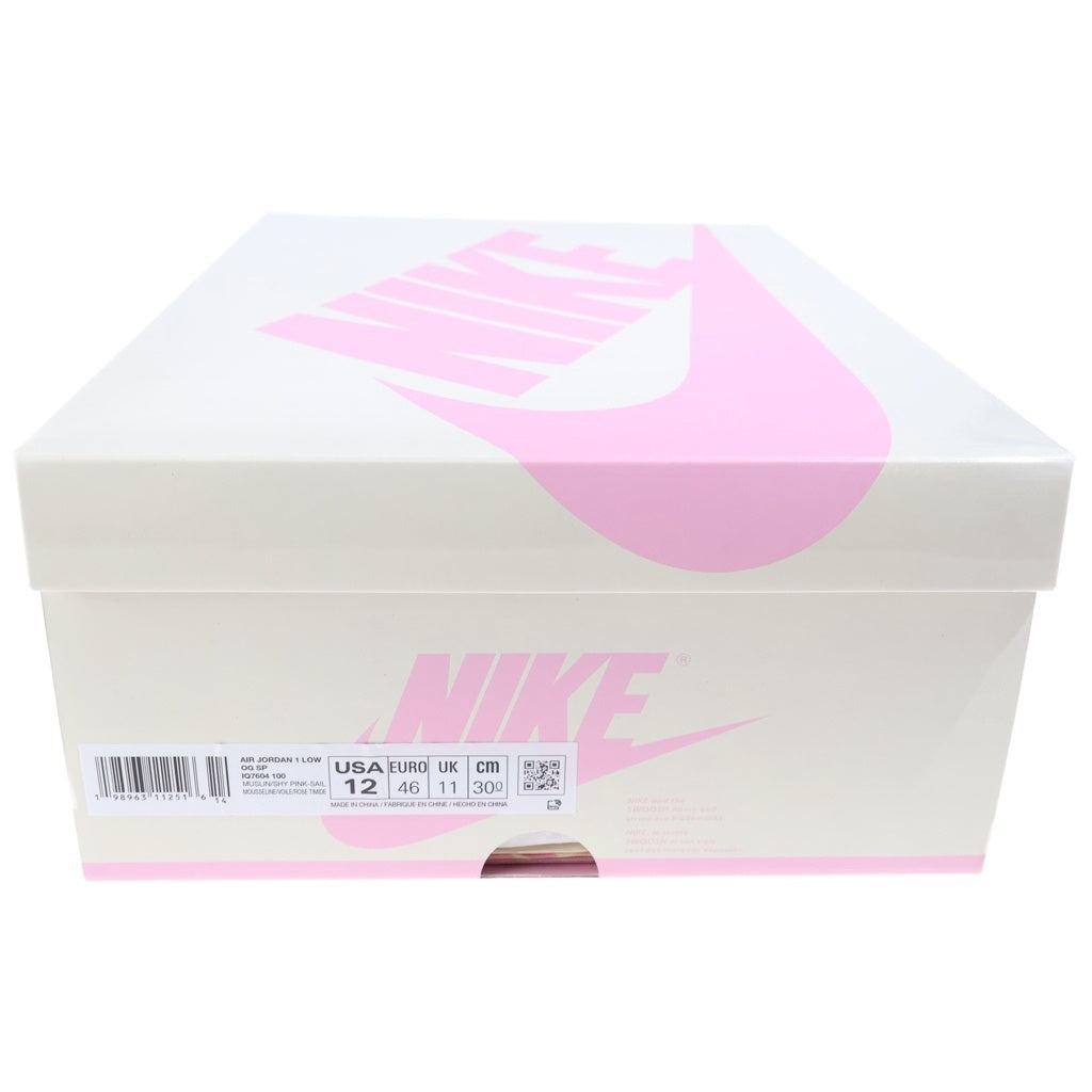 NIKE(ナイキ) ×TRAVIS SCOTT AIR JORDAN 1 LOW OG SP Muslin/Shy Pink トラヴィススコット エアジョーダン1 ロー モスリン シャイピンク ローカットスニーカーシューズ US12/30cm IQ7604-100