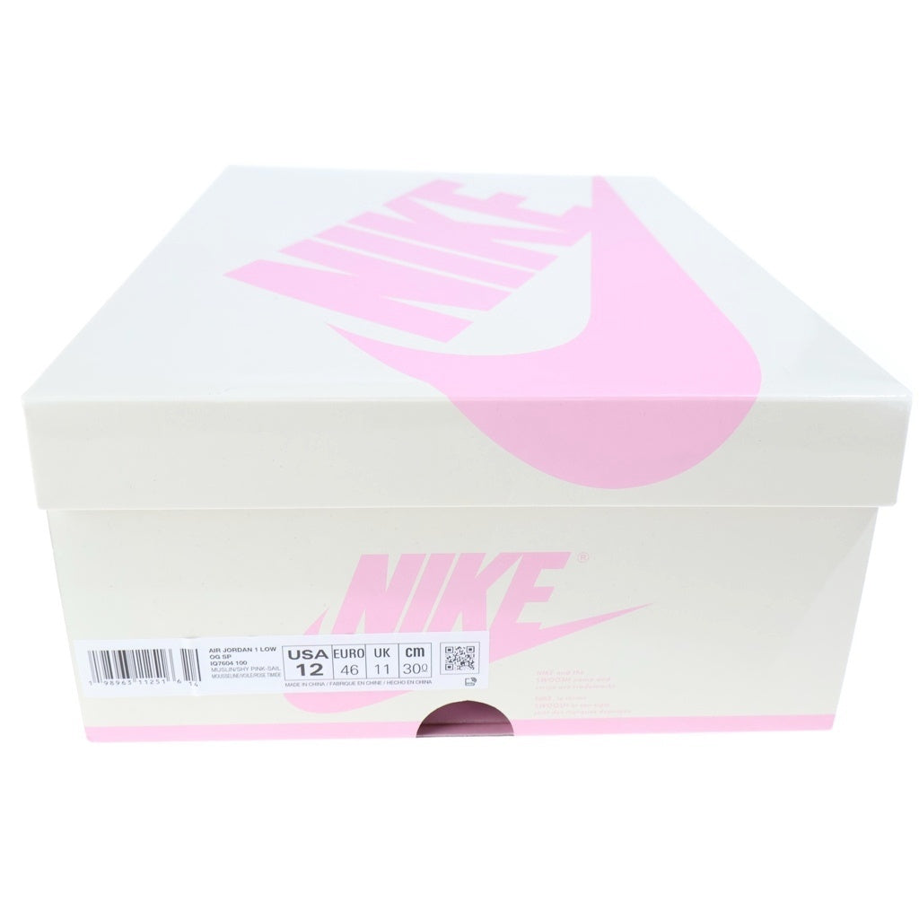 NIKE(ナイキ) ×TRAVIS SCOTT AIR JORDAN 1 LOW OG SP Muslin/Shy Pink トラヴィススコット エアジョーダン1 ロー モスリン シャイピンク ローカットスニーカーシューズ US12/30cm IQ7604-100