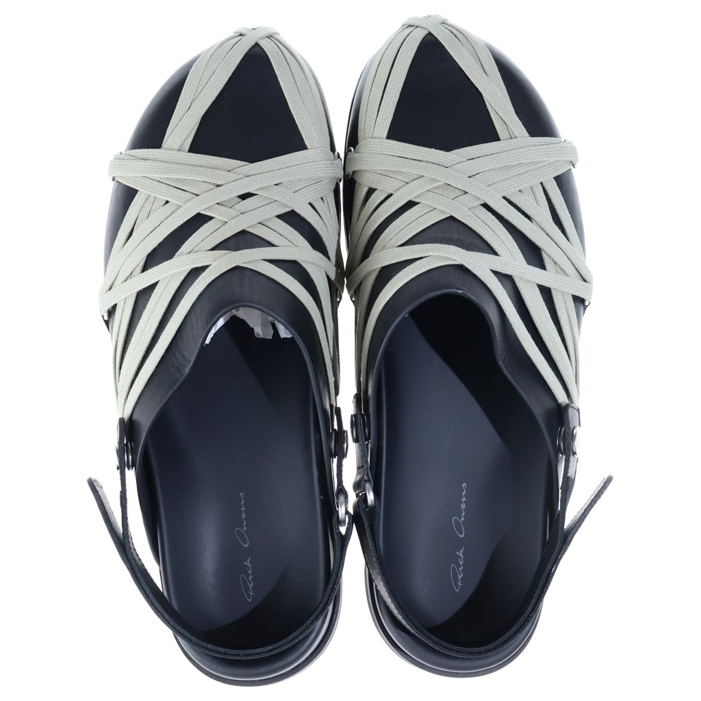 Rick Owens(リックオウエンス) MEGALACE MULE GRANOLA RU01F2813 LOOW1 メガレース ミュール グラノーラ サンダル ブラック