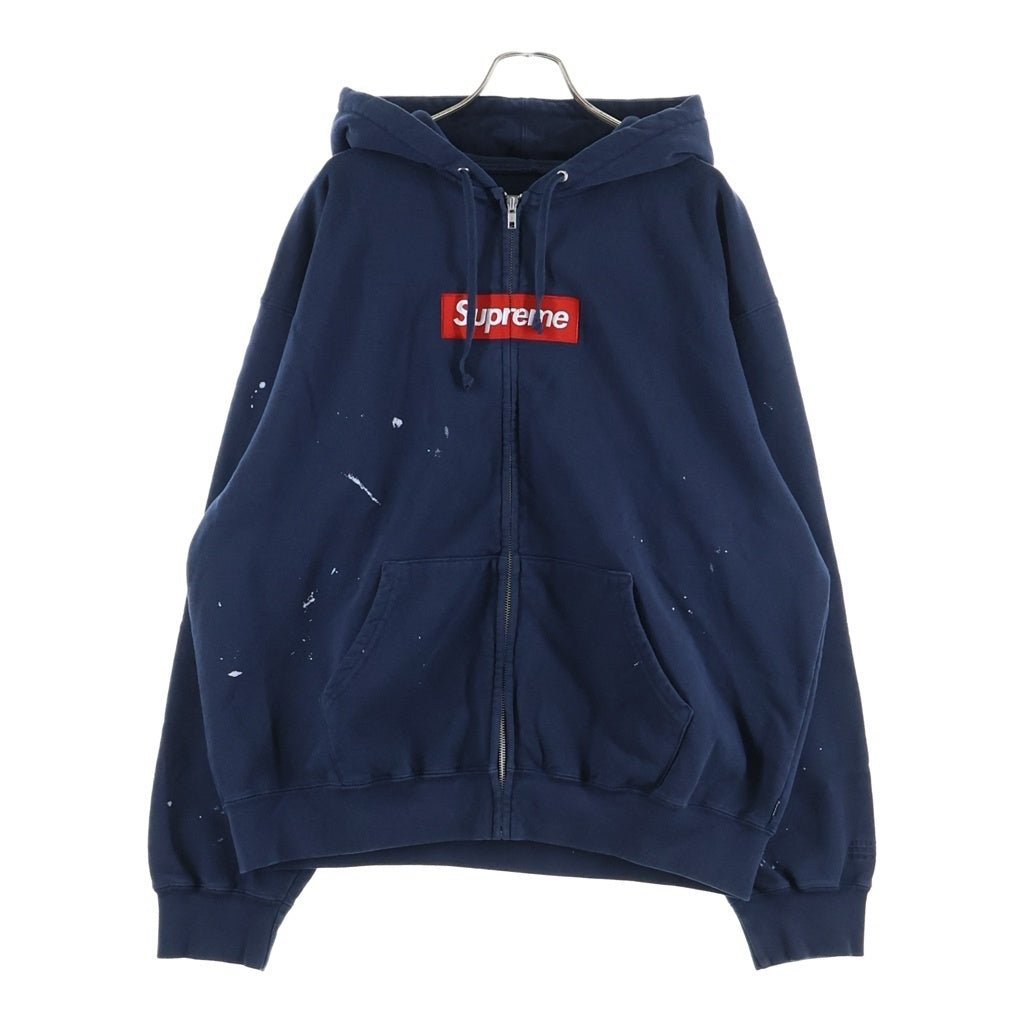 SUPREME(シュプリーム) 26SS ×MM6 Box Logo Zip Up Hooded Sweatshirt ボックスロゴジップアップフーデッドスウェットシャツ パーカー ネイビー