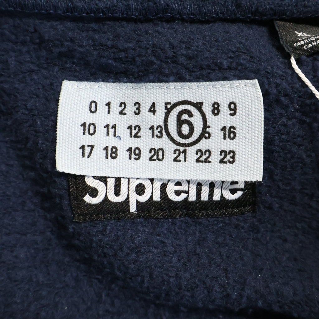 SUPREME(シュプリーム) 26SS ×MM6 Box Logo Zip Up Hooded Sweatshirt ボックスロゴジップアップフーデッドスウェットシャツ パーカー ネイビー
