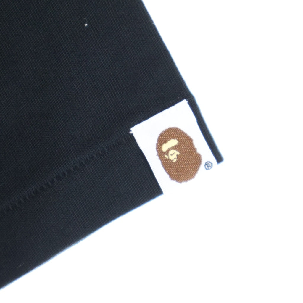 A BATHING APE(アベイシングエイプ) COLLEGE RELAXED FIT TEE BAPE STA カレッジ カモフラ ロゴプリント 半袖Tシャツ カットソー ブラック 0ZXTEM327101R