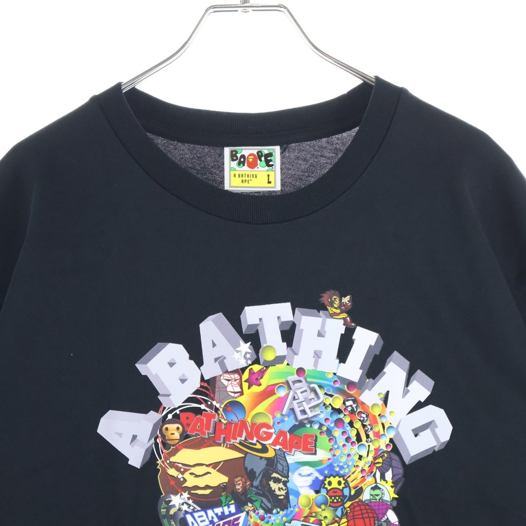 A BATHING APE(アベイシングエイプ) Colorful 3D Graphic College Tee グラフィック カレッジ ロゴプリント 半袖Tシャツ カットソー ブラック 0ZXTEM326101R