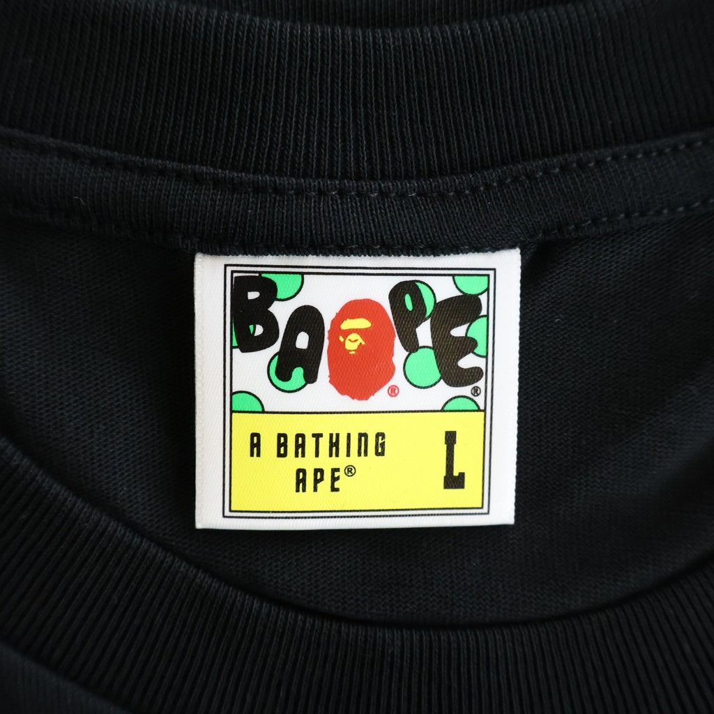 A BATHING APE(アベイシングエイプ) Colorful 3D Graphic College Tee グラフィック カレッジ ロゴプリント 半袖Tシャツ カットソー ブラック 0ZXTEM326101R