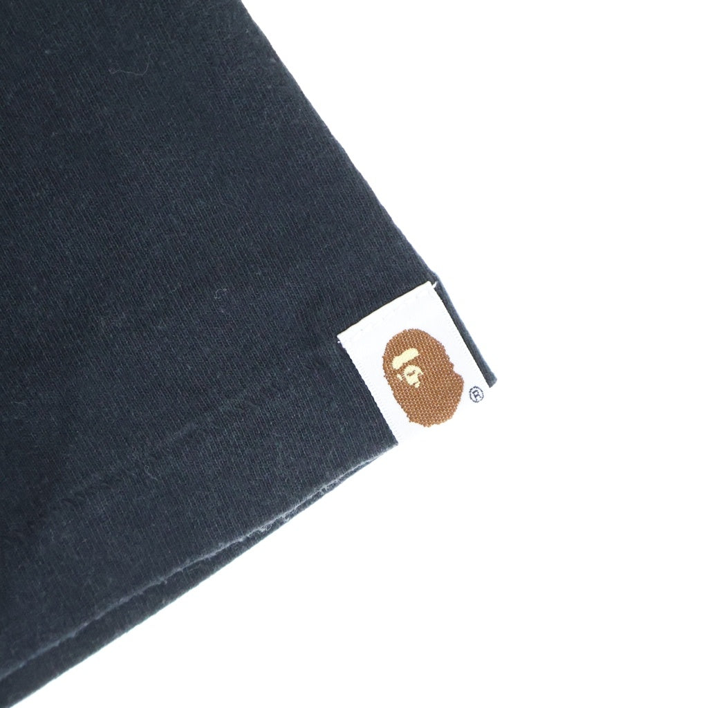 A BATHING APE(アベイシングエイプ) Layered Line Camo College Tee カモフラ カレッジロゴプリント 半袖Tシャツ カットソー ブラック 0ZXTEM110026L