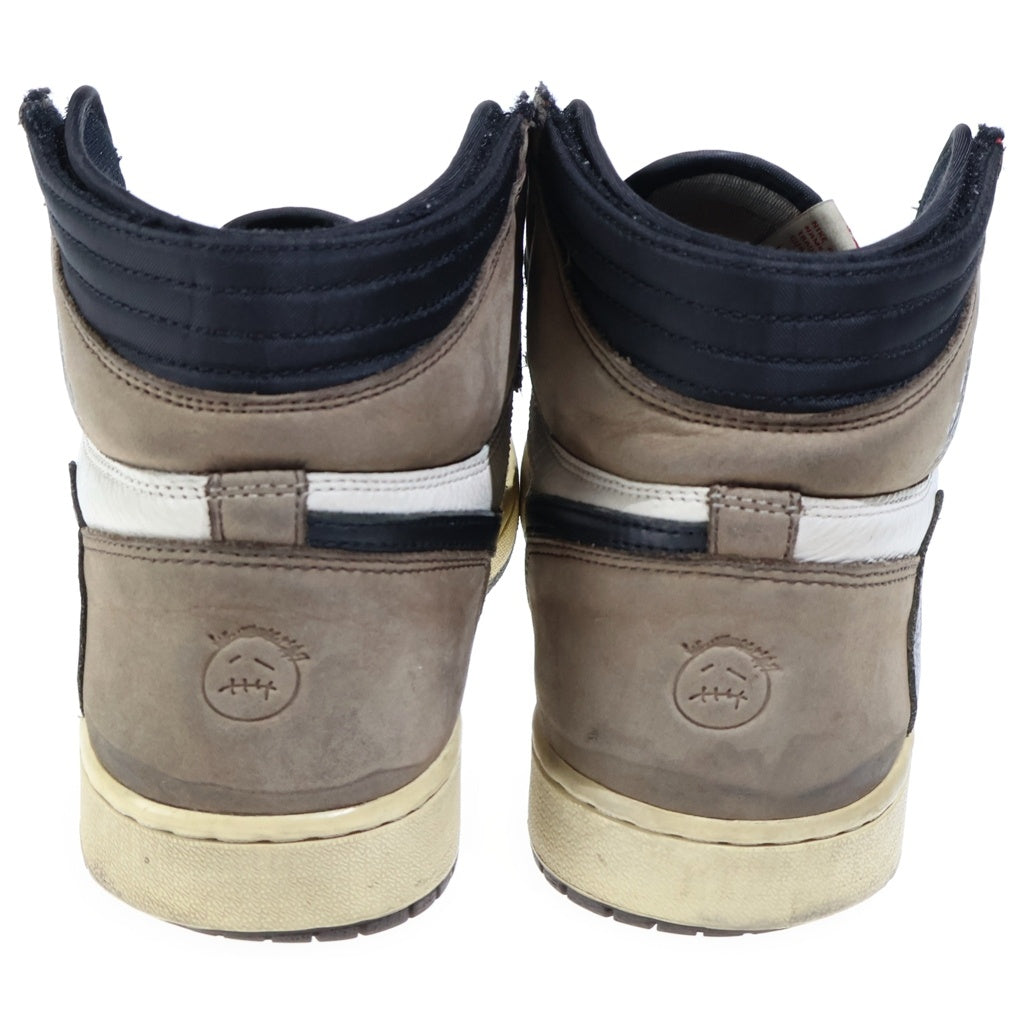NIKE(ナイキ) ×Travis Scott AIR JORDAN 1 RETRO HIGH OG TS SP エアジョーダン1 レトロ ハイカットスニーカー ホワイト/ブラウン US12/30cm CD4487-100