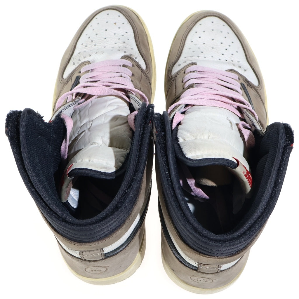 NIKE(ナイキ) ×Travis Scott AIR JORDAN 1 RETRO HIGH OG TS SP エアジョーダン1 レトロ ハイカットスニーカー ホワイト/ブラウン US12/30cm CD4487-100