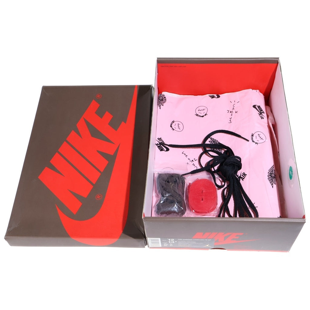 NIKE(ナイキ) ×Travis Scott AIR JORDAN 1 RETRO HIGH OG TS SP エアジョーダン1 レトロ ハイカットスニーカー ホワイト/ブラウン US12/30cm CD4487-100