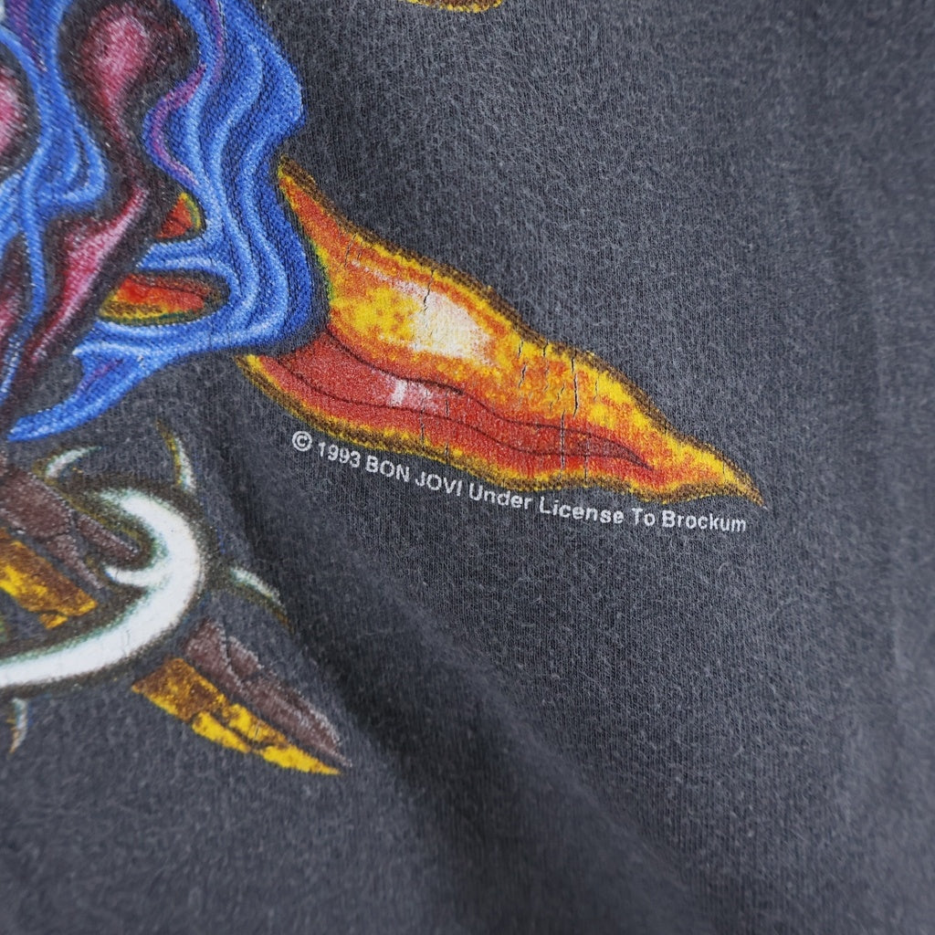 VINTAGE(ヴィンテージ) 90S VINTAGE BON JOVI KEEP THE FAITH ヴィンテージ ボン・ジョヴィ プリント 長袖Tシャツ カットソー ブラック