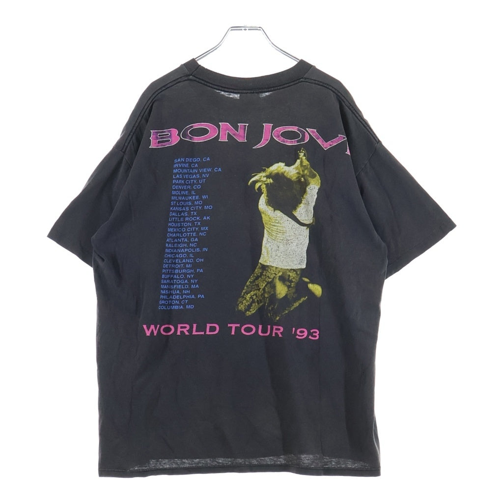 VINTAGE(ヴィンテージ) 90S VINTAGE BON JOVI KEEP THE FAITH ヴィンテージ ボン・ジョヴィ プリント 半袖Tシャツ カットソー ブラック