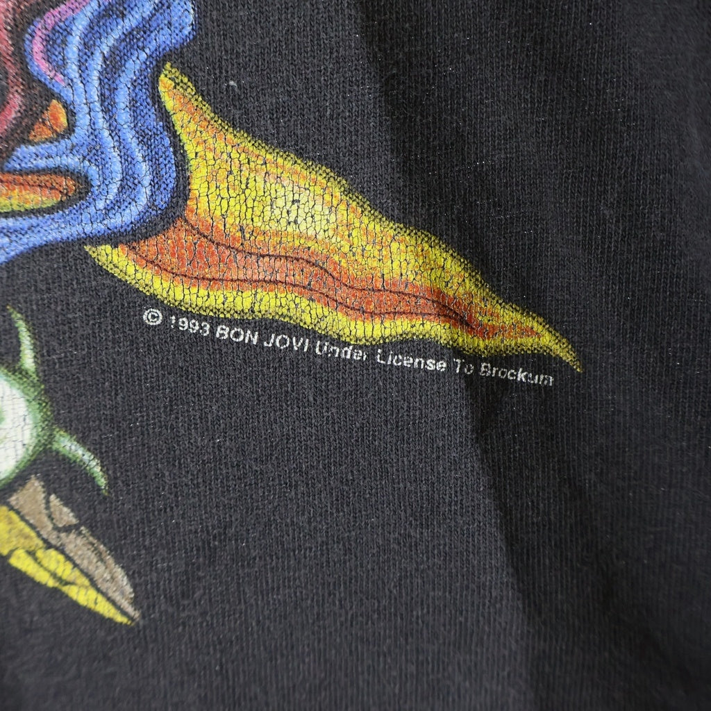 VINTAGE(ヴィンテージ) 90S VINTAGE BON JOVI KEEP THE FAITH ヴィンテージ ボン・ジョヴィ プリント 半袖Tシャツ カットソー ブラック