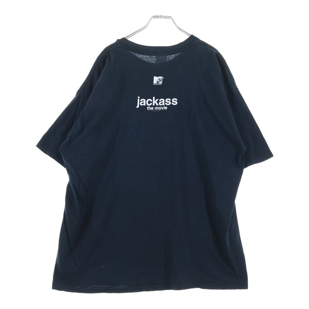 VINTAGE(ヴィンテージ) 00S JACKASS THE MOVIE ジャッカス ムービー スカルプリント 半袖Tシャツ カットソー ブラック
