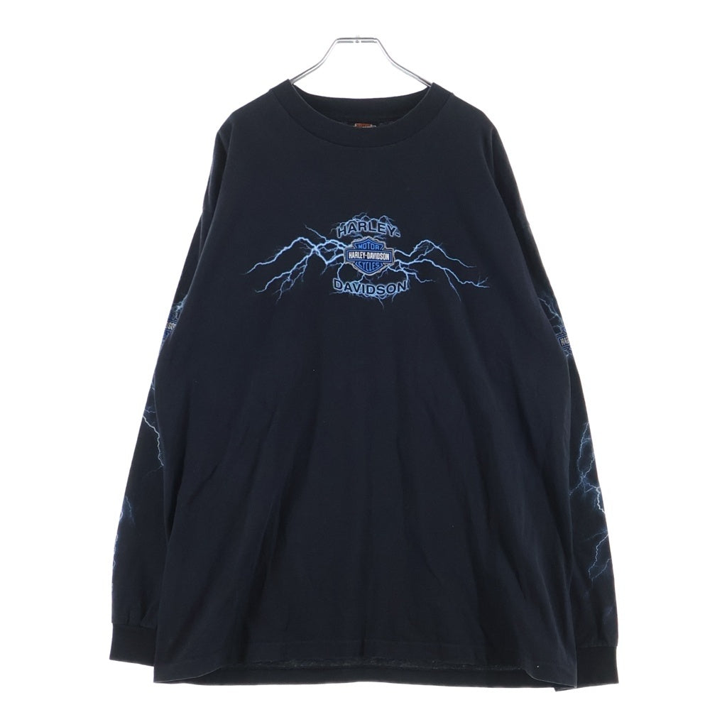 HARLEY DAVIDSON(ハーレーダビッドソン) 90S VINTAGE ヴィンテージ サンダー ロゴプリント 長袖Tシャツ カットソー ブラック