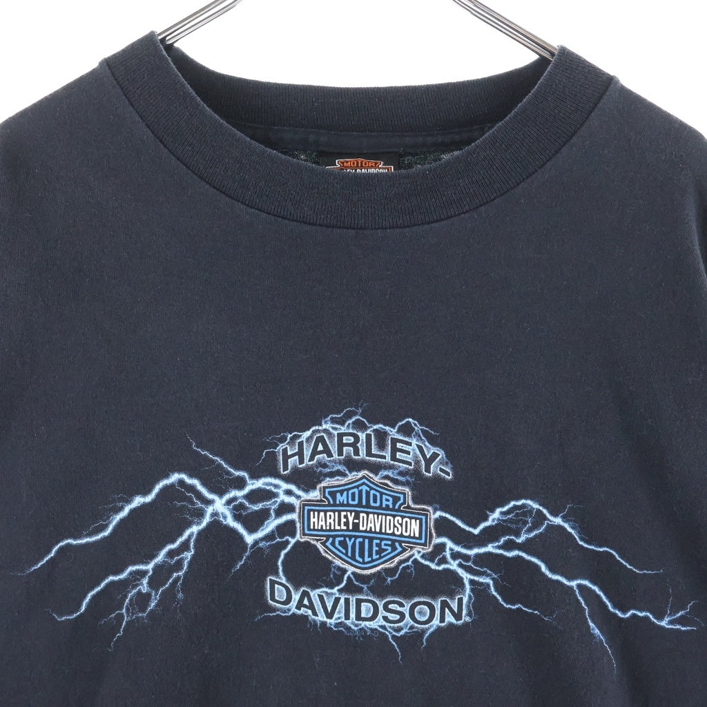 HARLEY DAVIDSON(ハーレーダビッドソン) 90S VINTAGE ヴィンテージ サンダー ロゴプリント 長袖Tシャツ カットソー ブラック