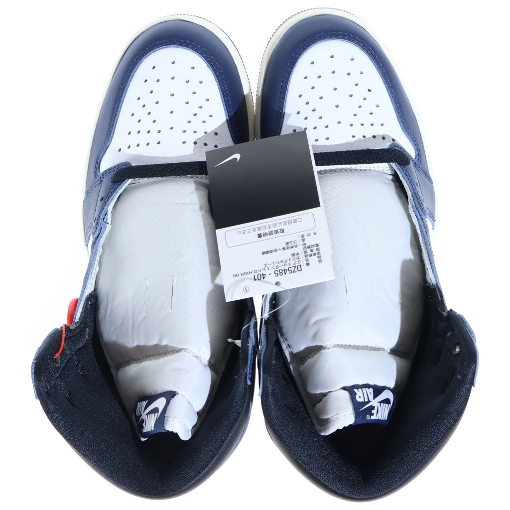 NIKE(ナイキ) AIR JORDAN 1 RETRO HIGH OG エアジョーダン1 レトロ ハイカットスニーカー ホワイト/ネイビー US7/25cm DZ5485-401