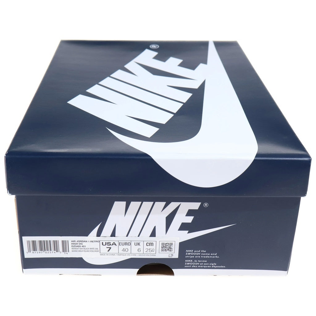 NIKE(ナイキ) AIR JORDAN 1 RETRO HIGH OG エアジョーダン1 レトロ ハイカットスニーカー ホワイト/ネイビー US7/25cm DZ5485-401