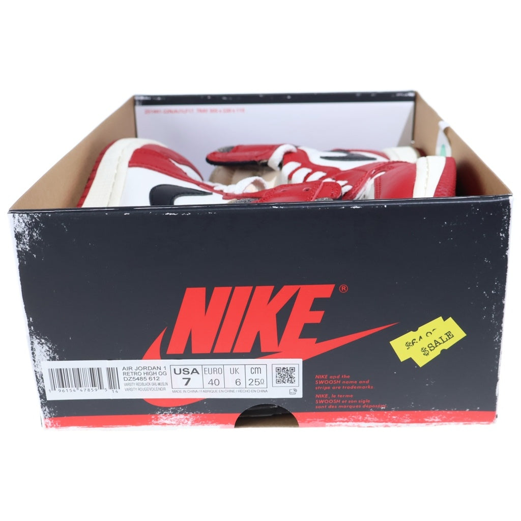 NIKE(ナイキ) AIR JORDAN 1 HIGH OG LOST FOUND CHICAGO エアジョーダン1 ロスト ファウンド シカゴ ハイカットスニーカー レッド/ホワイト US7/25cm DZ5485-612