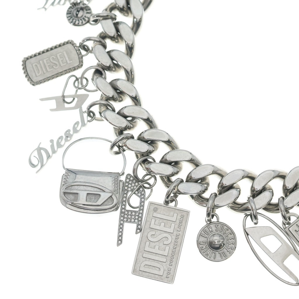 DIESEL(ディーゼル) マルチチャーム モチーフ ネックレス シルバー