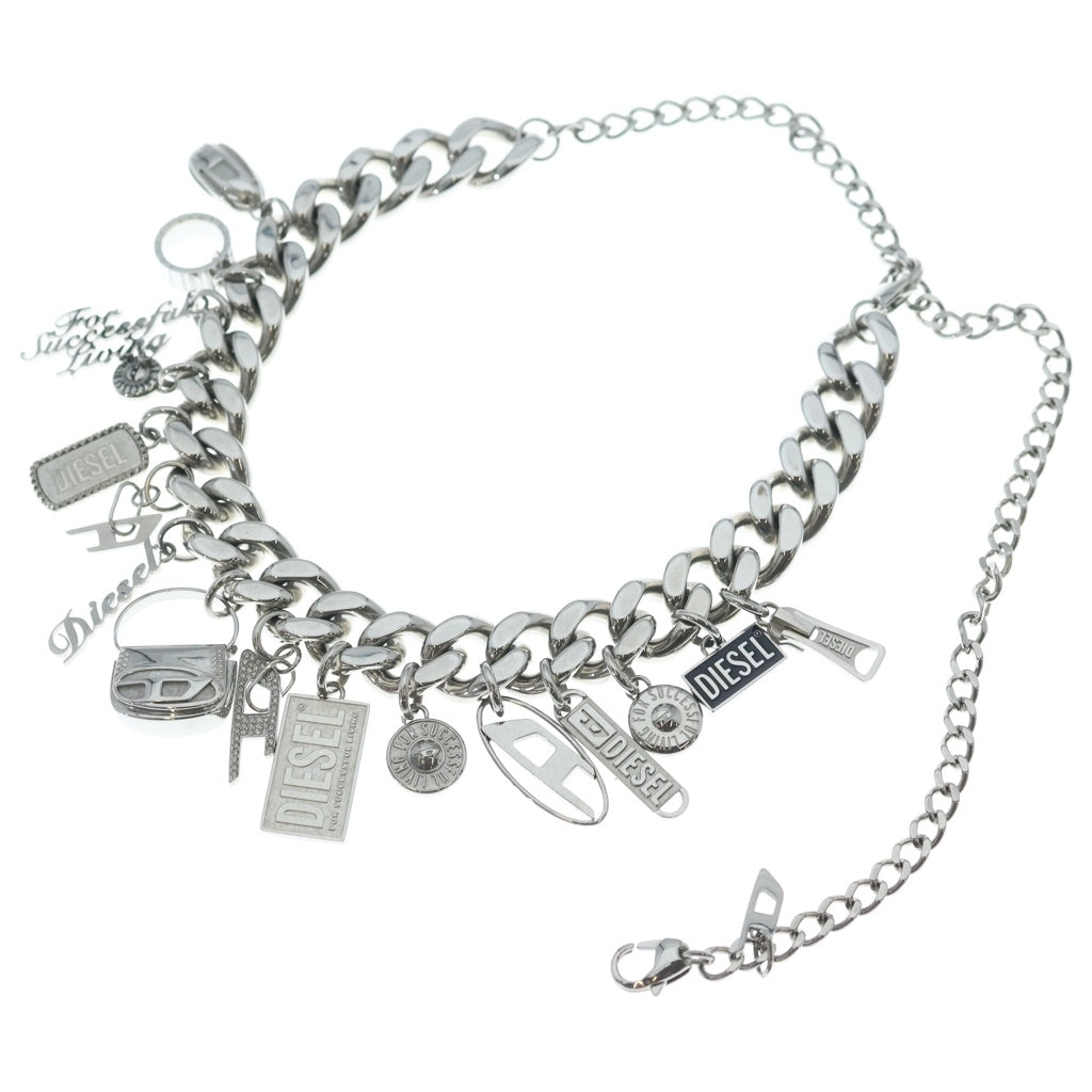 DIESEL(ディーゼル) マルチチャーム モチーフ ネックレス シルバー