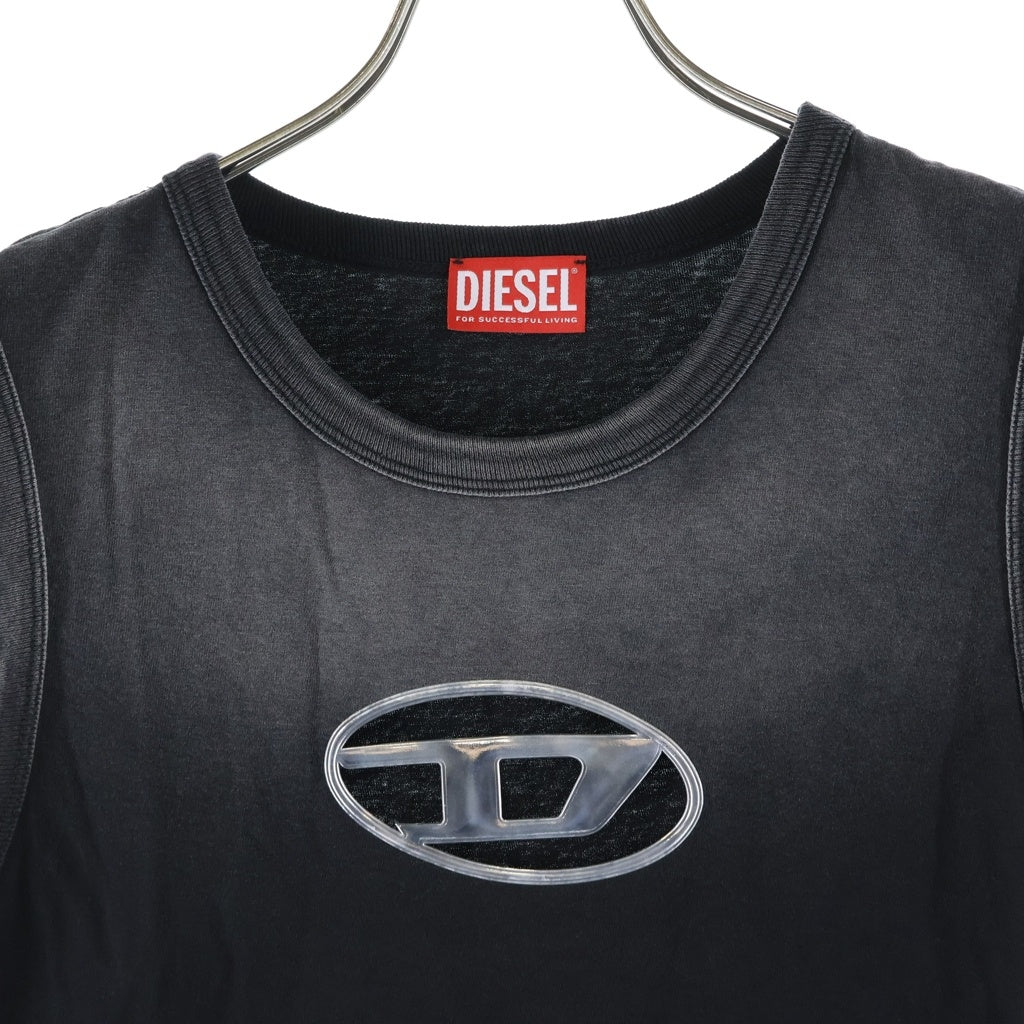 DIESEL(ディーゼル) T-BRICO オーバルD タンクトップ ノースリーブカットソー ブラック A13601