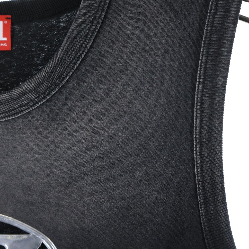 DIESEL(ディーゼル) T-BRICO オーバルD タンクトップ ノースリーブカットソー ブラック A13601