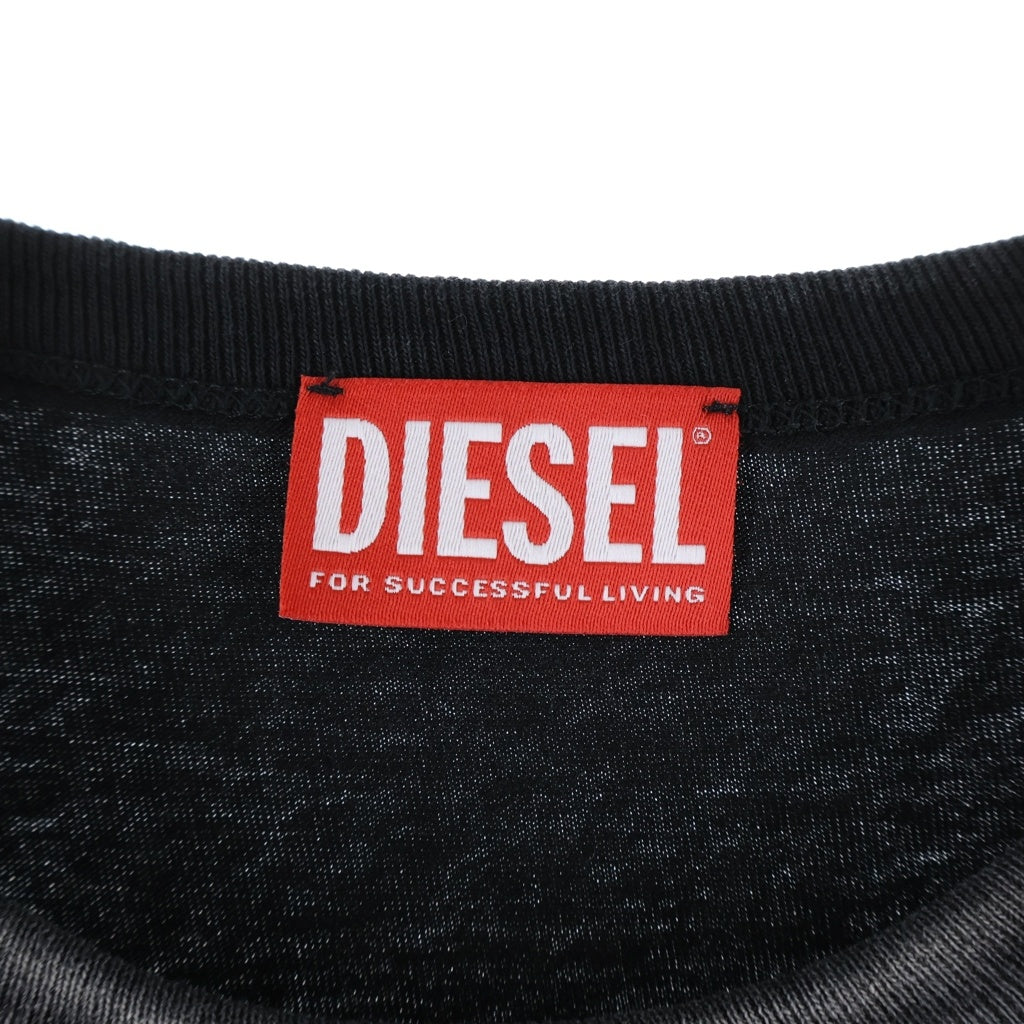 DIESEL(ディーゼル) T-BRICO オーバルD タンクトップ ノースリーブカットソー ブラック A13601