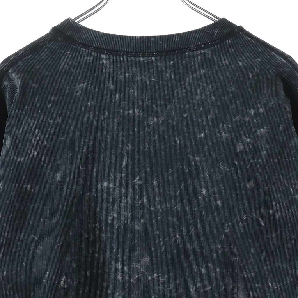 DIESEL(ディーゼル) T-AUSER ジップデニムデザイン ロングスリーブ長袖Tシャツカットソー ブラック A17634