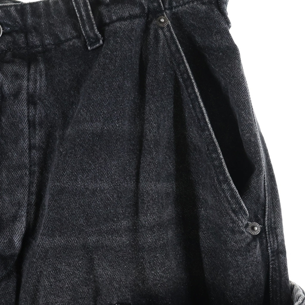 DIESEL(ディーゼル) D-FISH-S ワイド カーゴ デニムパンツ ブラック A11419