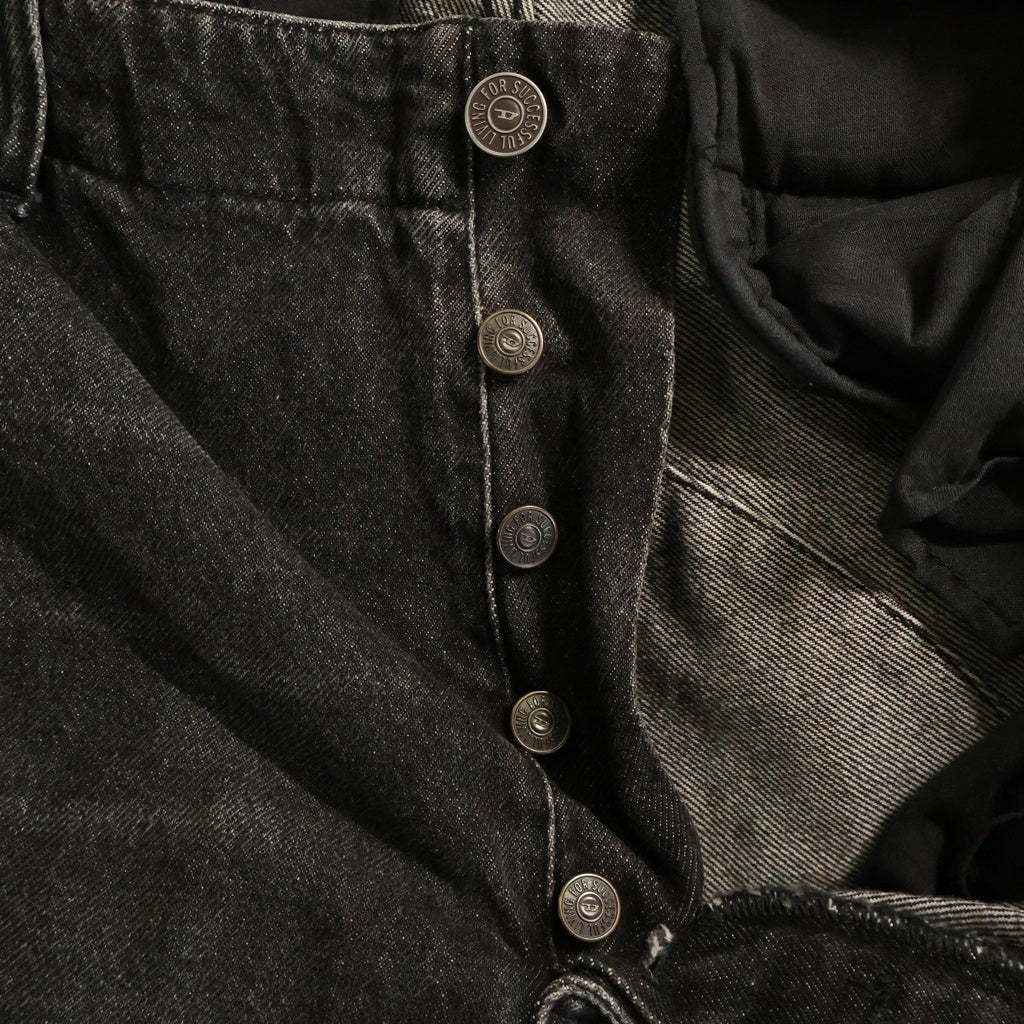 DIESEL(ディーゼル) D-FISH-S ワイド カーゴ デニムパンツ ブラック A11419
