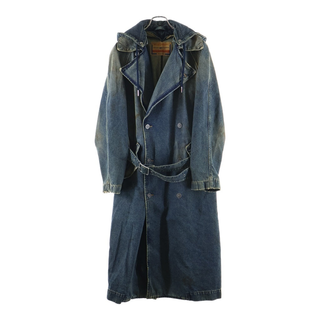 DIESEL(ディーゼル) JP-J-MATTHEW フーデット デニム トレンチコート インディゴ P01140