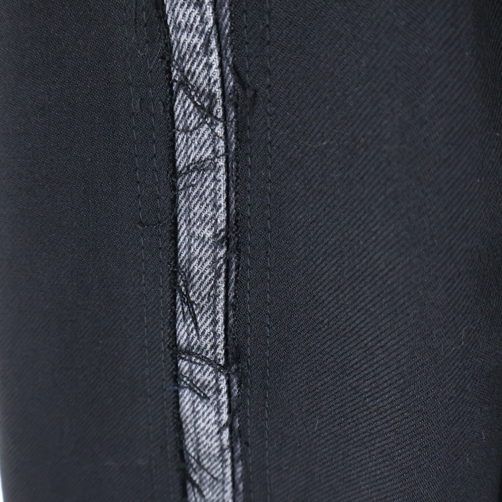DIESEL(ディーゼル) 23AW J-HIVO ヴァージンウール サイドデニムライン デザイン シングルテーラードジャケット/スラックスロングパンツ セットアップスーツ ブラック A10415
