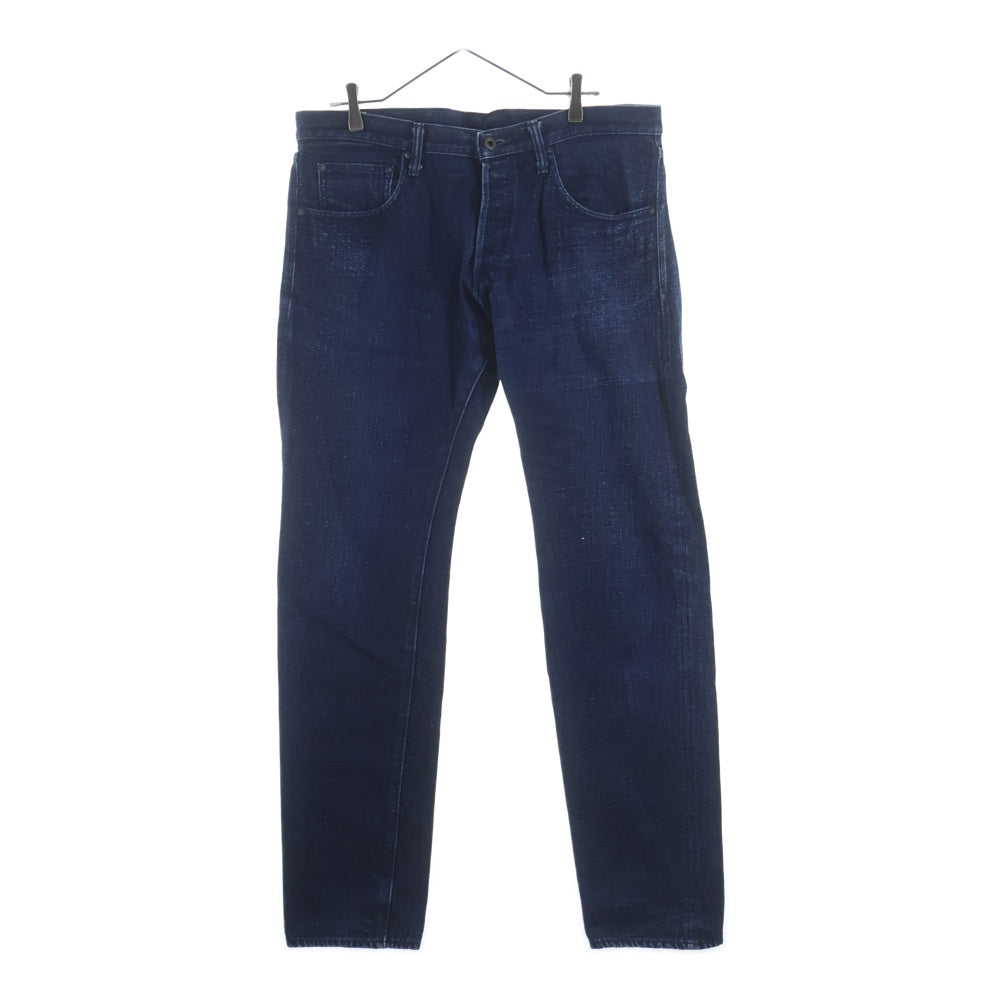 NO BRAND(ノーブランド) ONI DENIM（鬼デニム）経緯糸先染めカラー リラックステーパード デニムパンツ インディゴ ONI-612