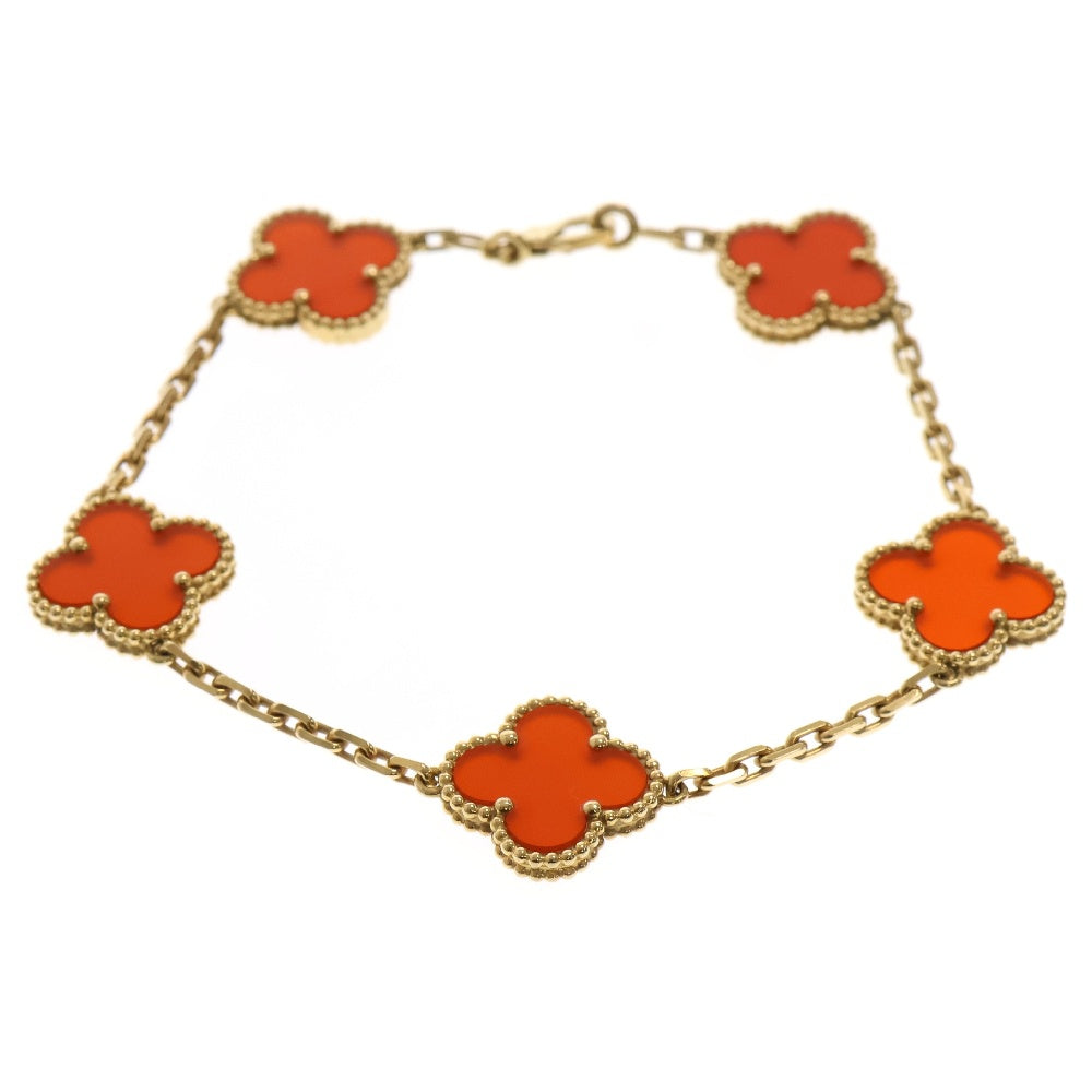 Van Cleef & Arpels(ヴァンクリーフアンドアーペル) ヴィンテージアルハンブラ カーネリアン5モチーフ K18 750YG ブレスレット VCARD35500