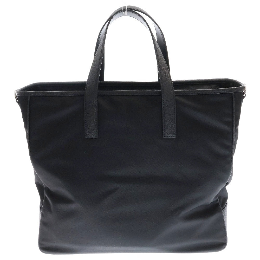PRADA(プラダ) Re-Nylon 2wayハンドバッグ ショルダーバッグ トートバッグ ブラック ロゴプレート ナイロン×レザー 2VG064