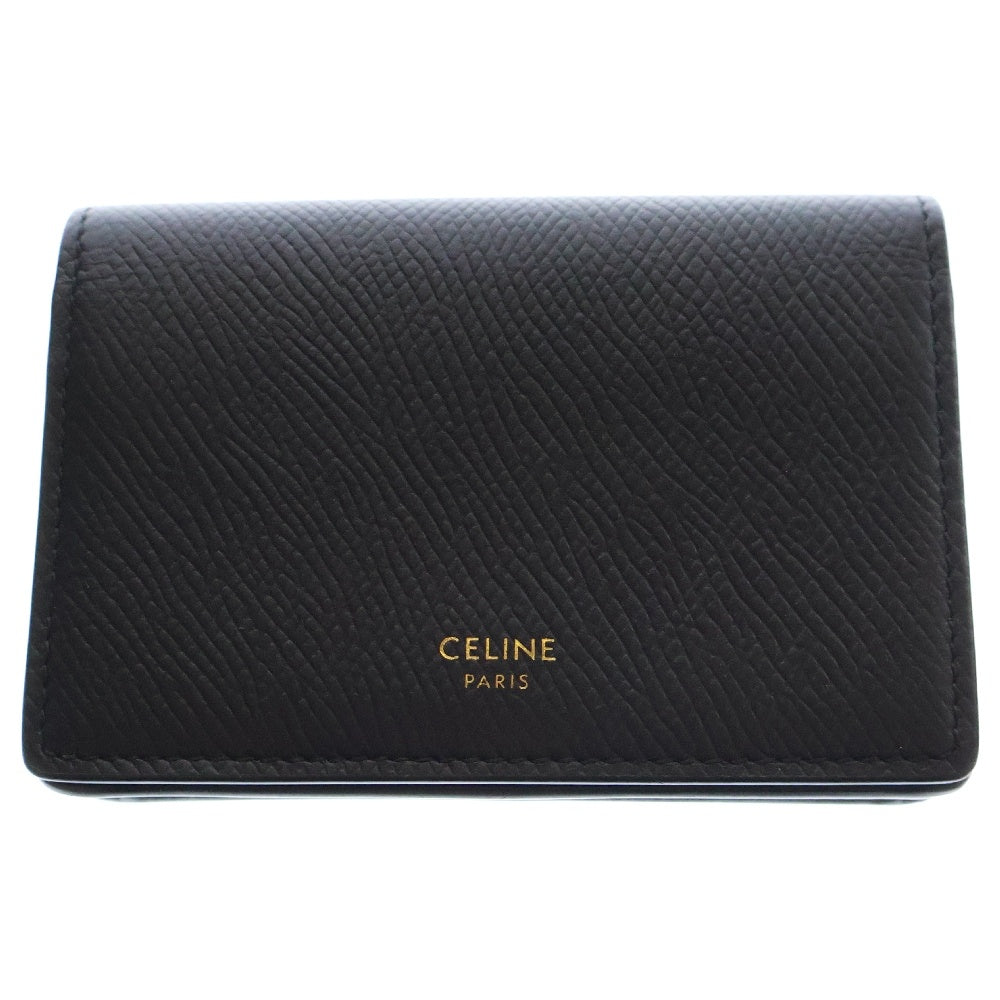 CELINE(セリーヌ) カードケース 名刺入れ コインケースロゴ ブラック レザー 10H563BEL.38NO