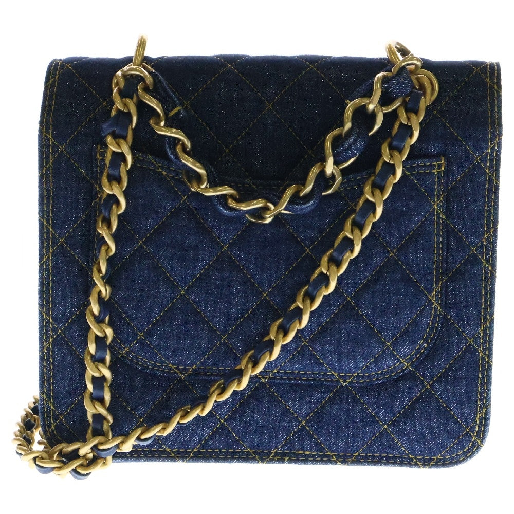 CHANEL(シャネル) マトラッセ デニム 2way チェーンショルダーバッグ ネイビー ゴールド金具 AS3932